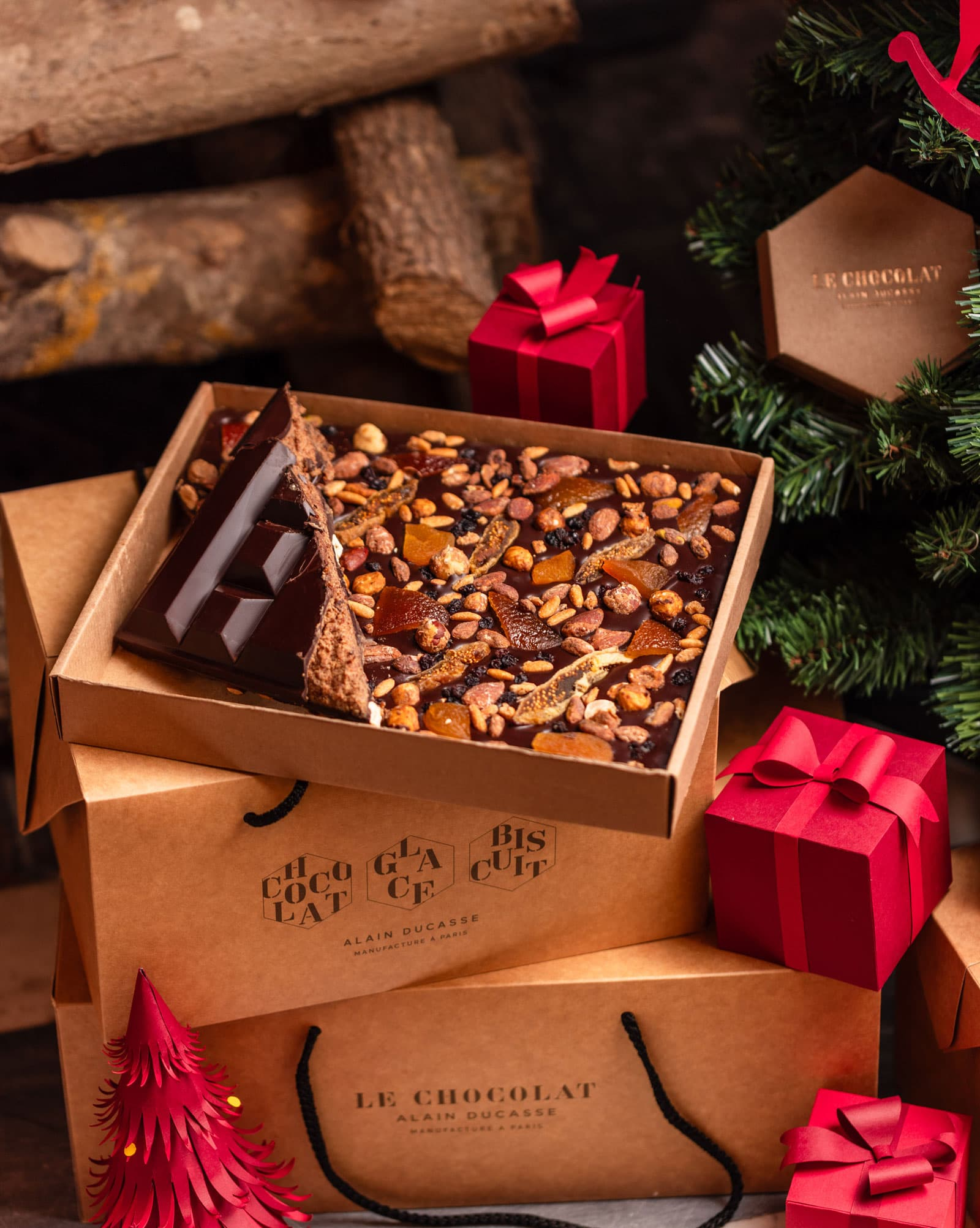 Bloc de chocolat de Noël